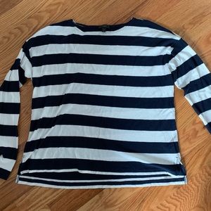 J. Crew navy and white striped sweater size XL